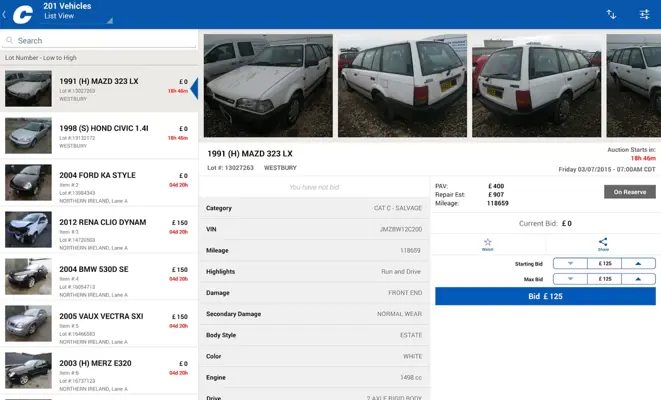 Copart android App screenshot 3