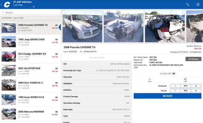 Copart android App screenshot 4